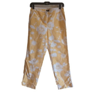 Nwt Jcrew favorite fit Yellow/ white floral  pants. Size 0.